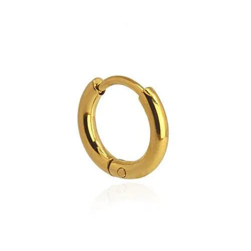Aro click grueso de 8 mm en acero inoxidable dorado, diseño pequeño y resistente