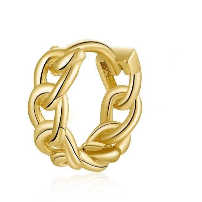 Aro con eslabones de cadena, diseño pequeño con detalle colgante y estilo actual