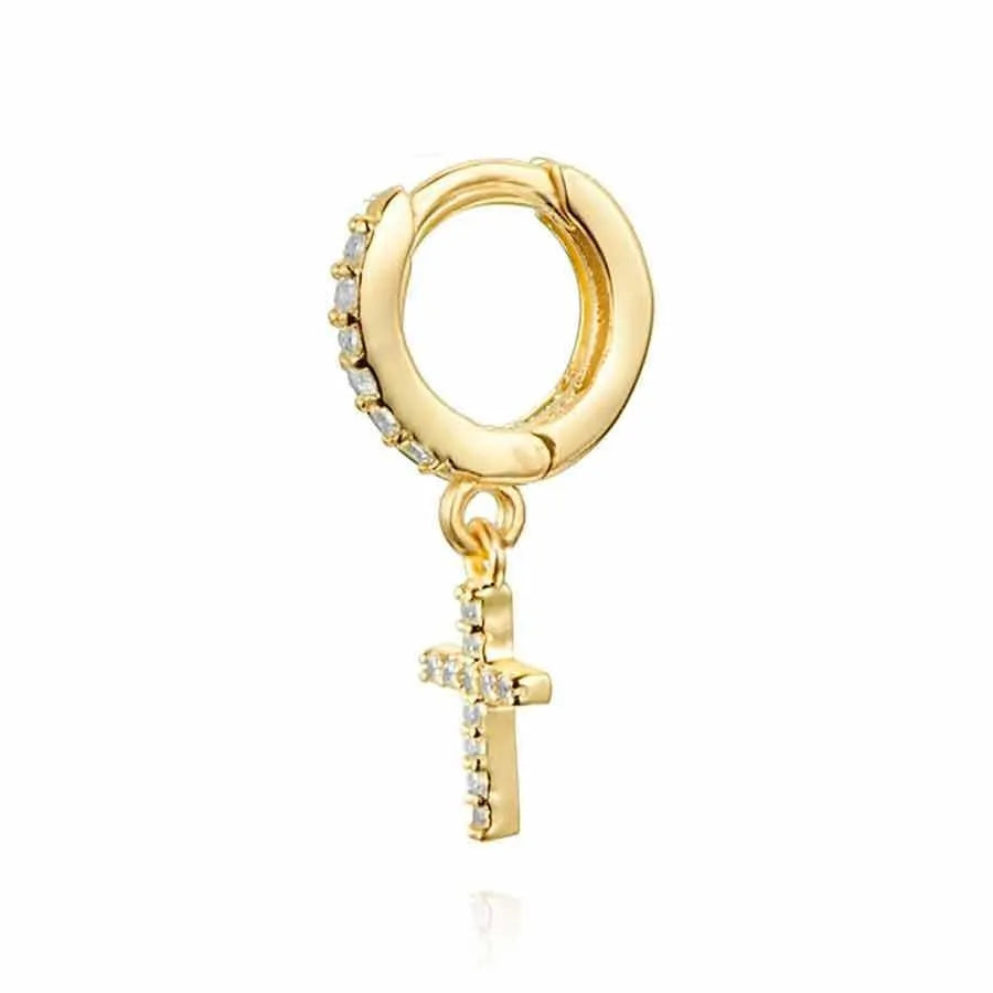 Aro Mini Cruz con Circonitas (+Colores) - Cobalto Accesorios , Joyería Valencia