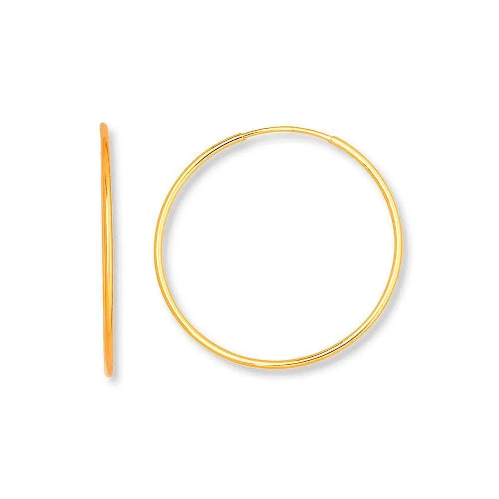 Aros de plata dorados de 20 mm, diseño clásico y cómodo para diario