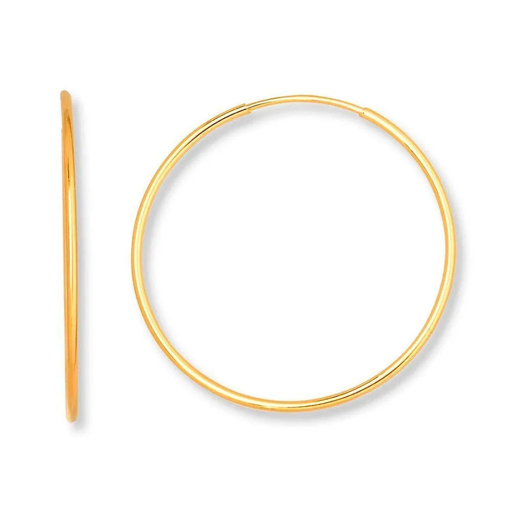Aros de plata dorados de 50 mm, diseño clásico con presencia y brillo