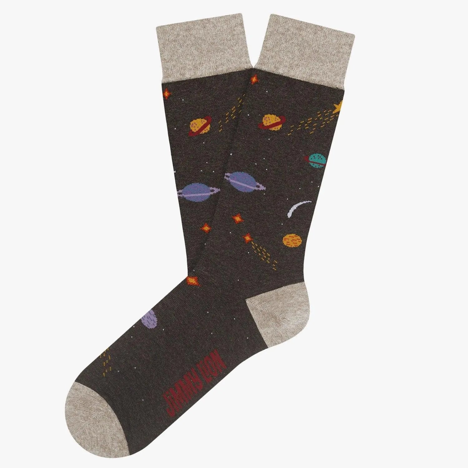 Calcetines Jimmy Lion Galaxy con estampado espacial, diseño divertido y original