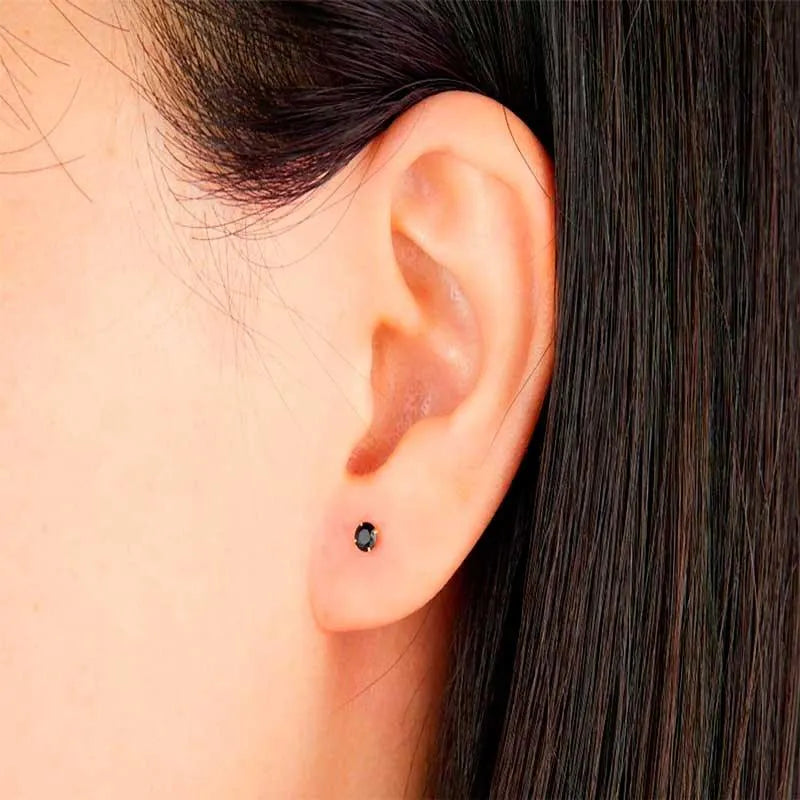 Pendiente Circonita Redonda 2,5mm en Plata (+Colores) - Cobalto Accesorios , Joyería Valencia