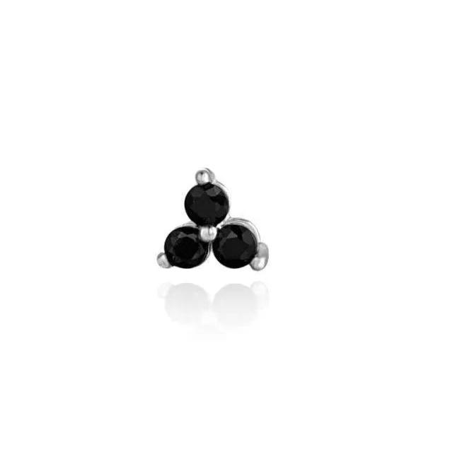 Pendiente Tres Circonitas Triángulo - Plata de Ley en Plata - vista 3 - Cobalto Accesorios