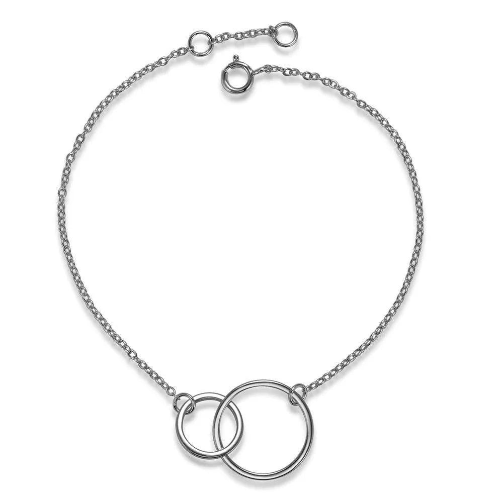 Detalle de la pulsera de dos círculos, pieza fina para combinar con otras pulseras