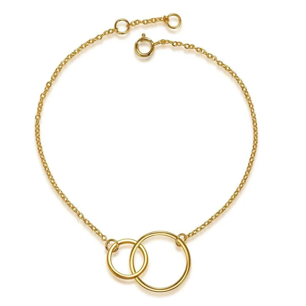 Pulsera de dos círculos, diseño delicado y simbólico para llevar a diario