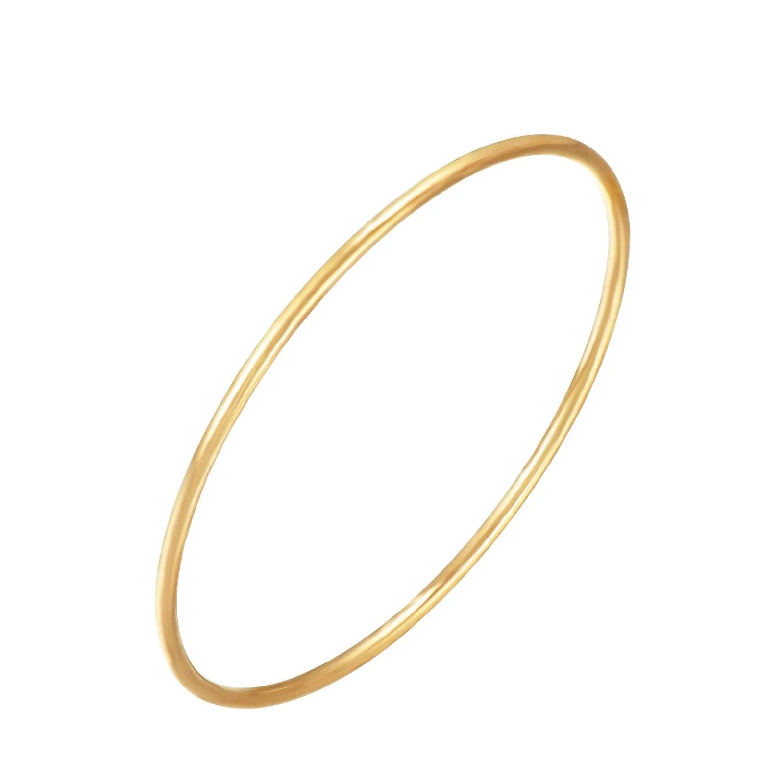 Vista adicional de pulsera esclava lisa de acero, accesorio sencillo para diario