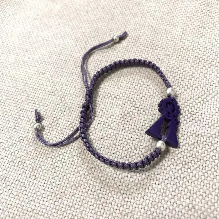 Pulsera Macramé Virgen Desamparados - Cobalto Accesorios