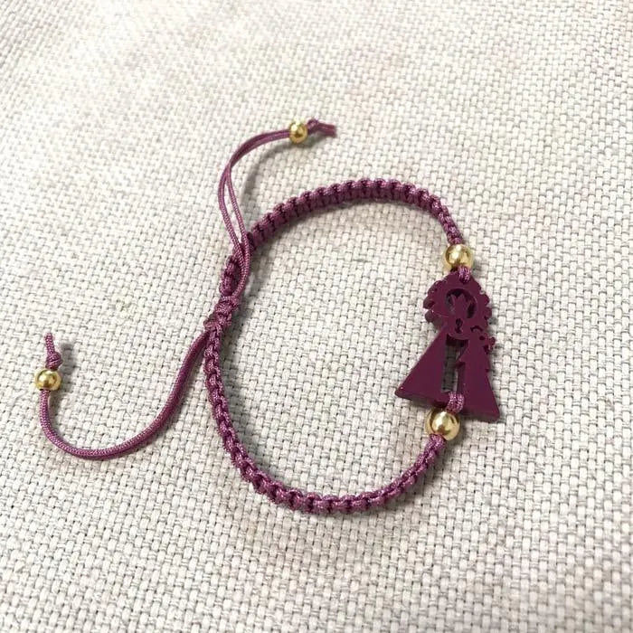 Pulsera Macramé Virgen Desamparados - Cobalto Accesorios