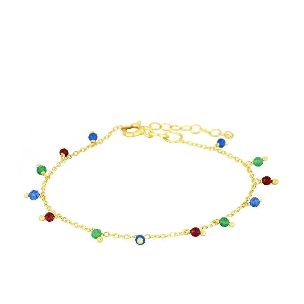 Pulsera de piedras semipreciosas dorado multicolor con gemas naturales – Cobalto Accesorios, Joyería Valencia