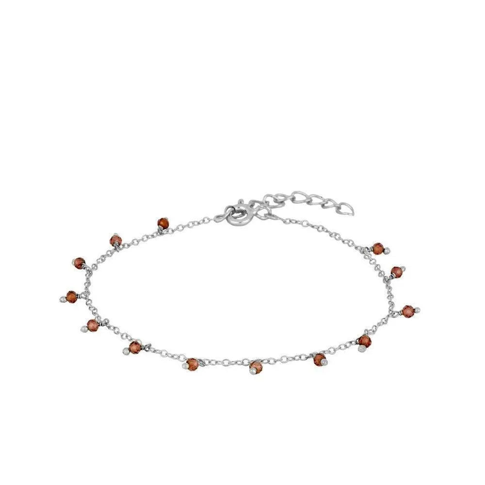 Pulsera de piedras semipreciosas en plata con granate – Cobalto Accesorios, Joyería Valencia