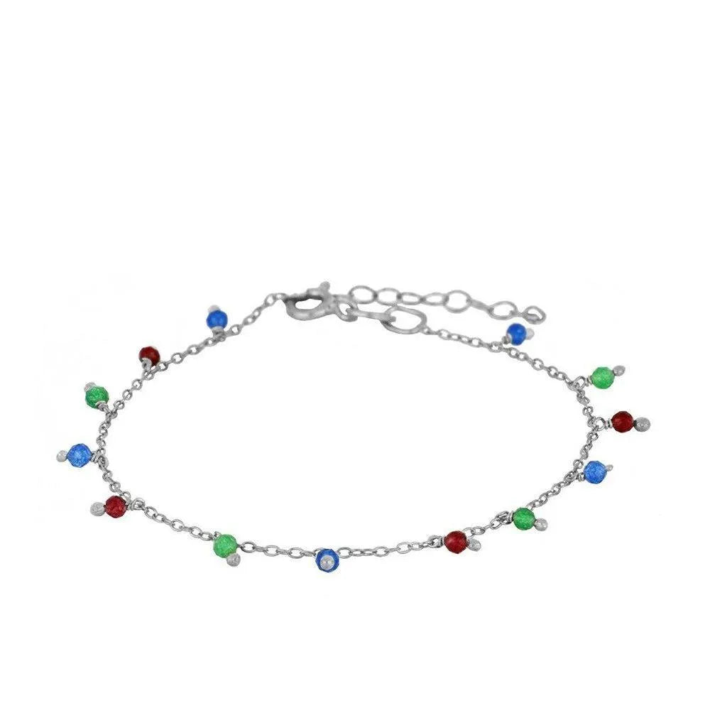 Pulsera de piedras semipreciosas en plata multicolor con gemas naturales – Cobalto Accesorios, Joyería Valencia