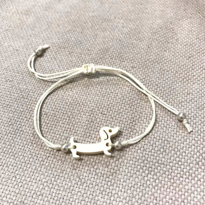Pulsera Teckel en Beige + Plata - Cobalto Accesorios