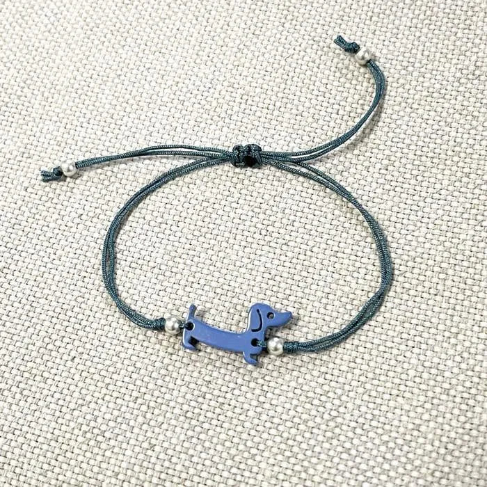 Pulsera Teckel en Tejano+ Plata - Cobalto Accesorios