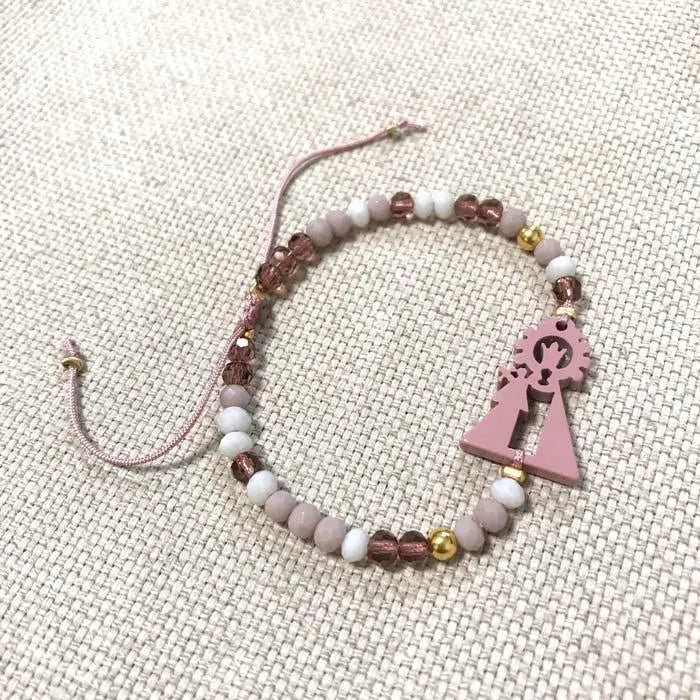 Pulsera Virgen Desamparados Bolitas Colores - Cobalto Accesorios , Joyería Valencia