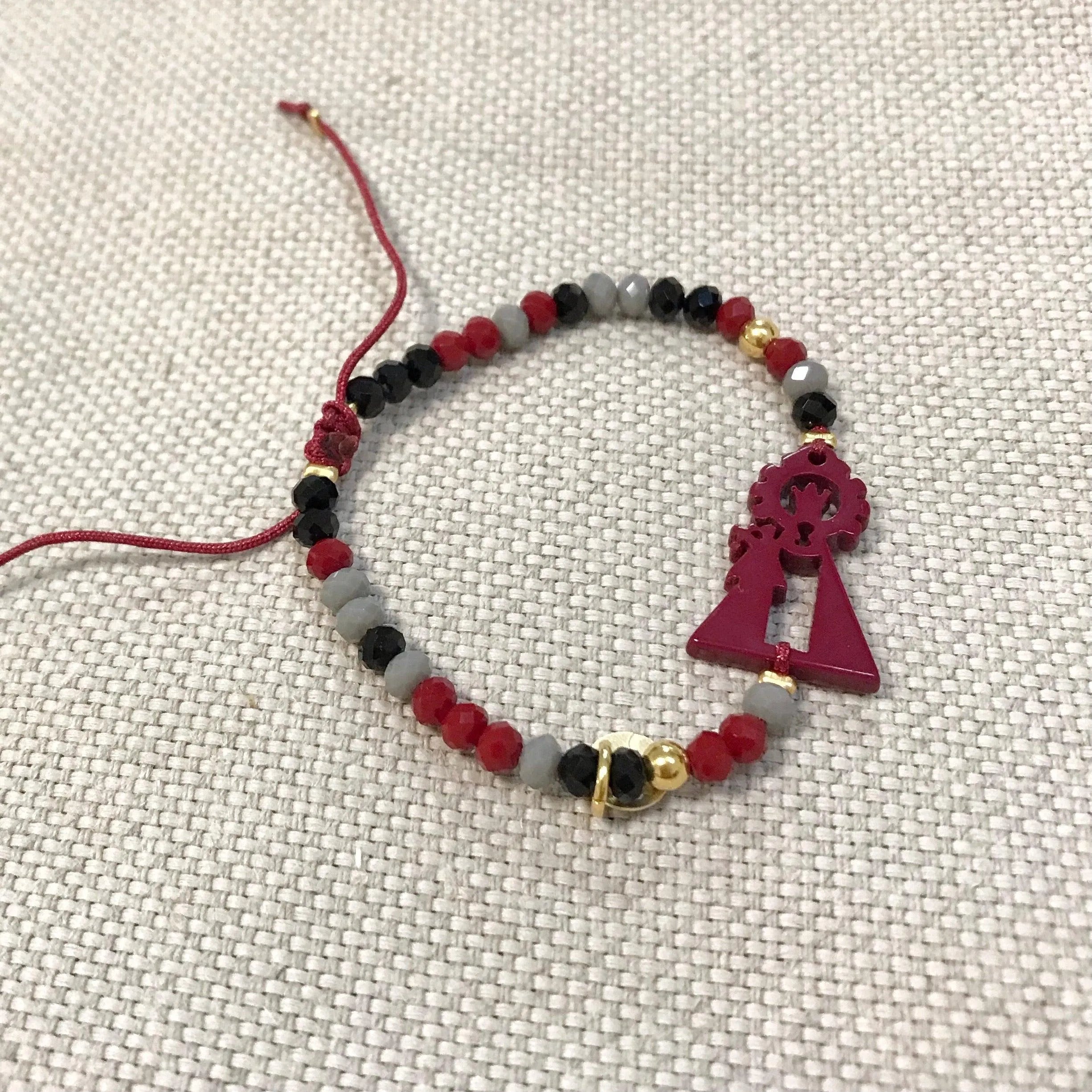 Pulsera Virgen Desamparados Bolitas Colores - Cobalto Accesorios , Joyería Valencia