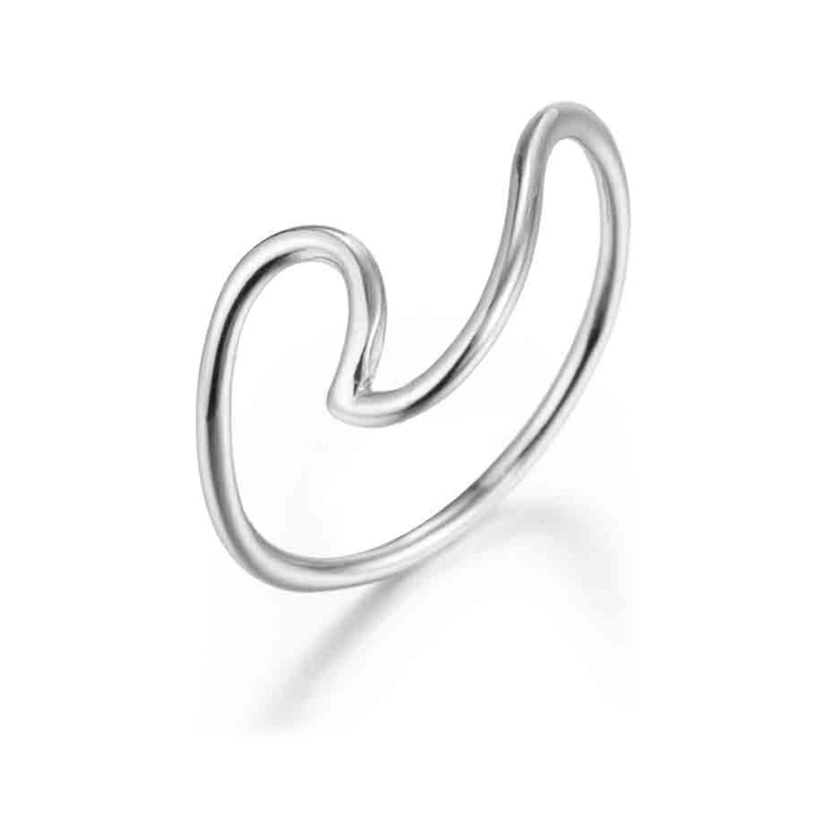 Anillo Ola Plata de Ley 925 en plata, anillo con línea ondulada