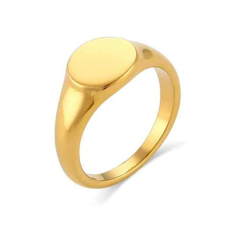 Anillo Sello Meñique - Acero, anillo sello ovalado liso