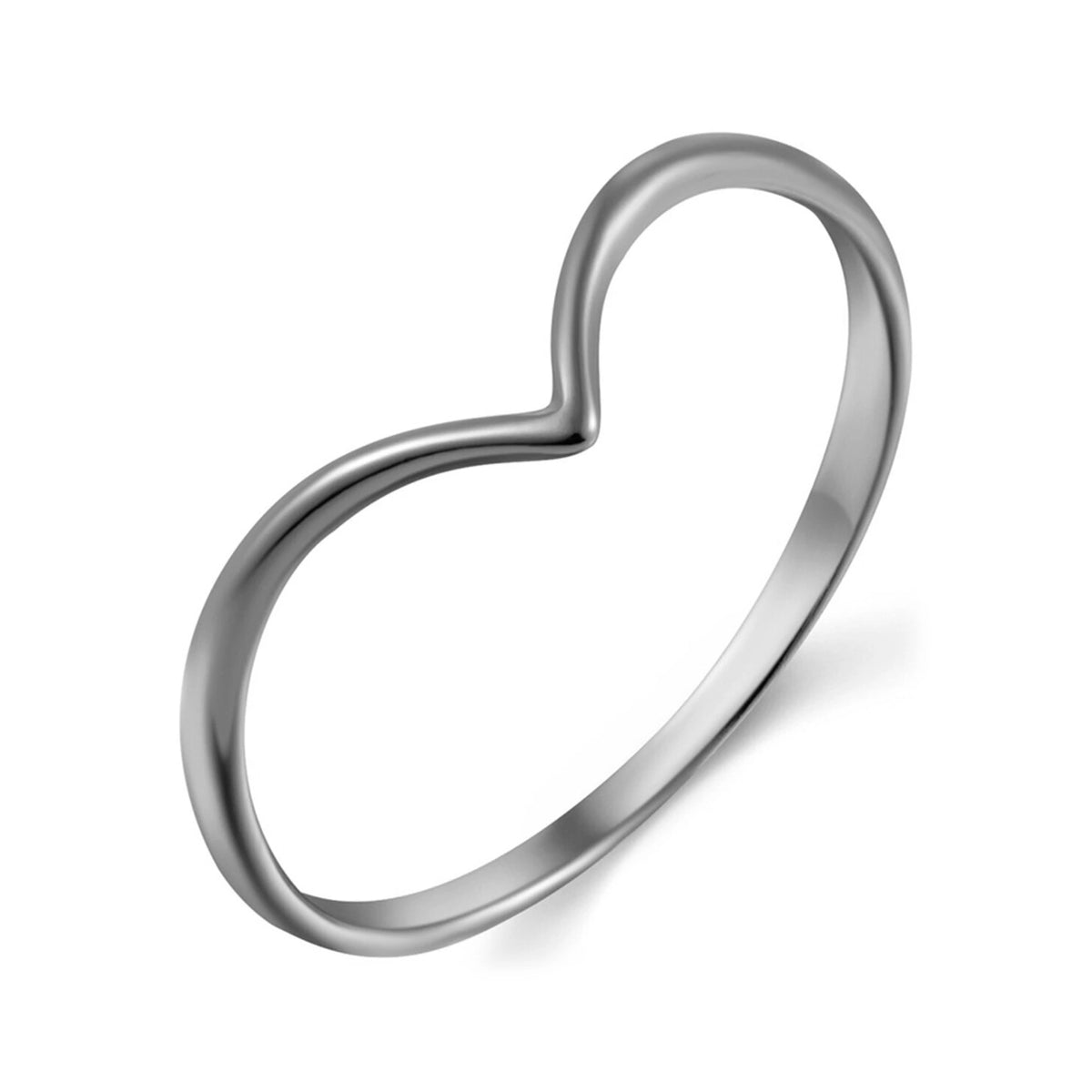 Anillo V Suave en Plata de Ley 925 en plata, anillo fino en uve suave