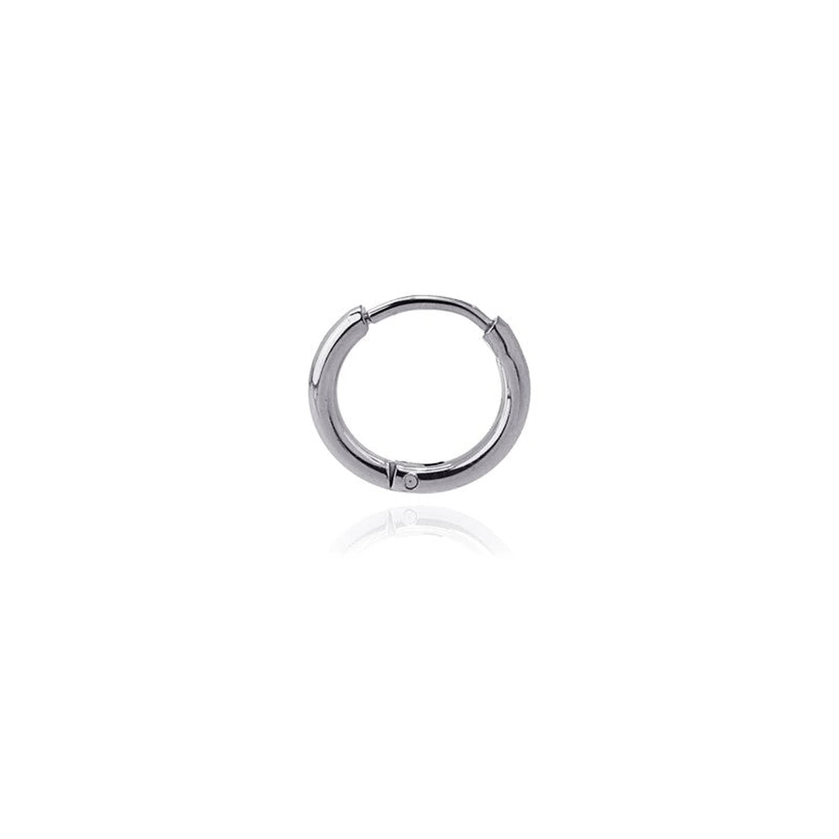 Aro Click 8 mm Fino en Acero Inoxidable en plata, de frente con el aro completo