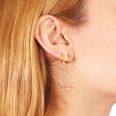 Aro Click 8 mm grueso (2 mm) en acero inoxidable dorado, diseño moderno y resistente, Cobalto Accesorios.