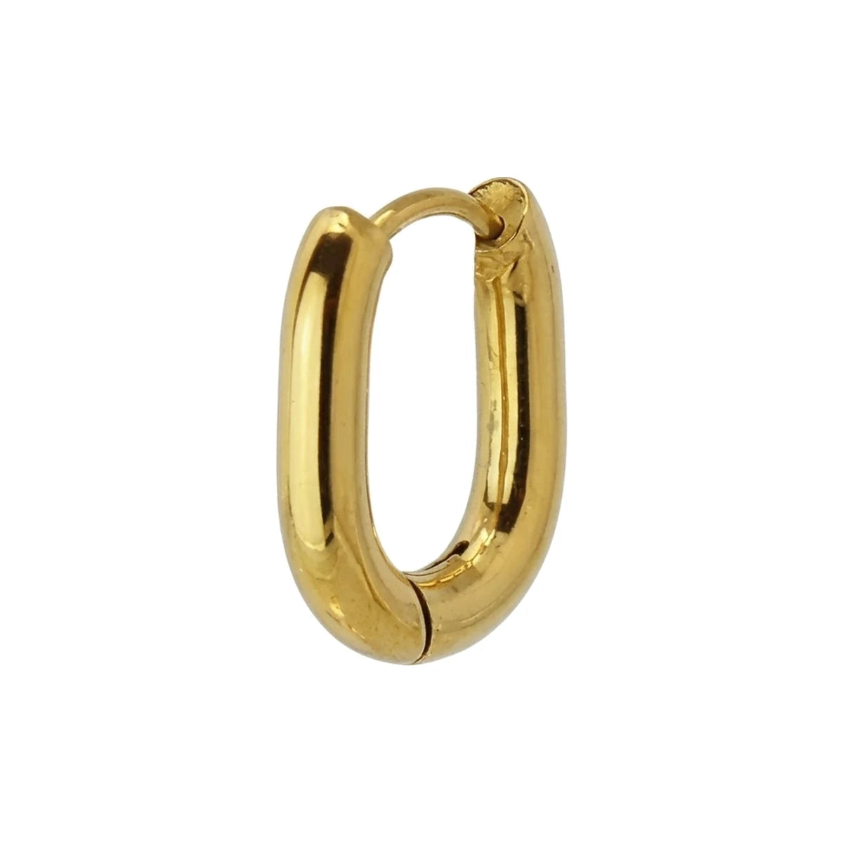 Aro Ovalado 15 mm de Acero 316L en dorado, de lado