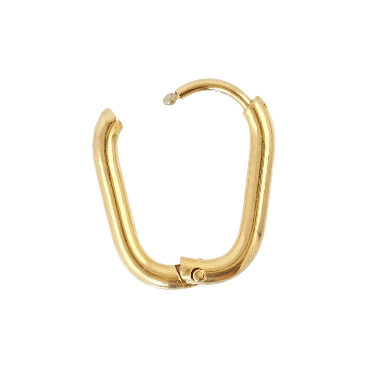 Aro Ovalado Mini 6 mm de Acero 316L en dorado, abierto