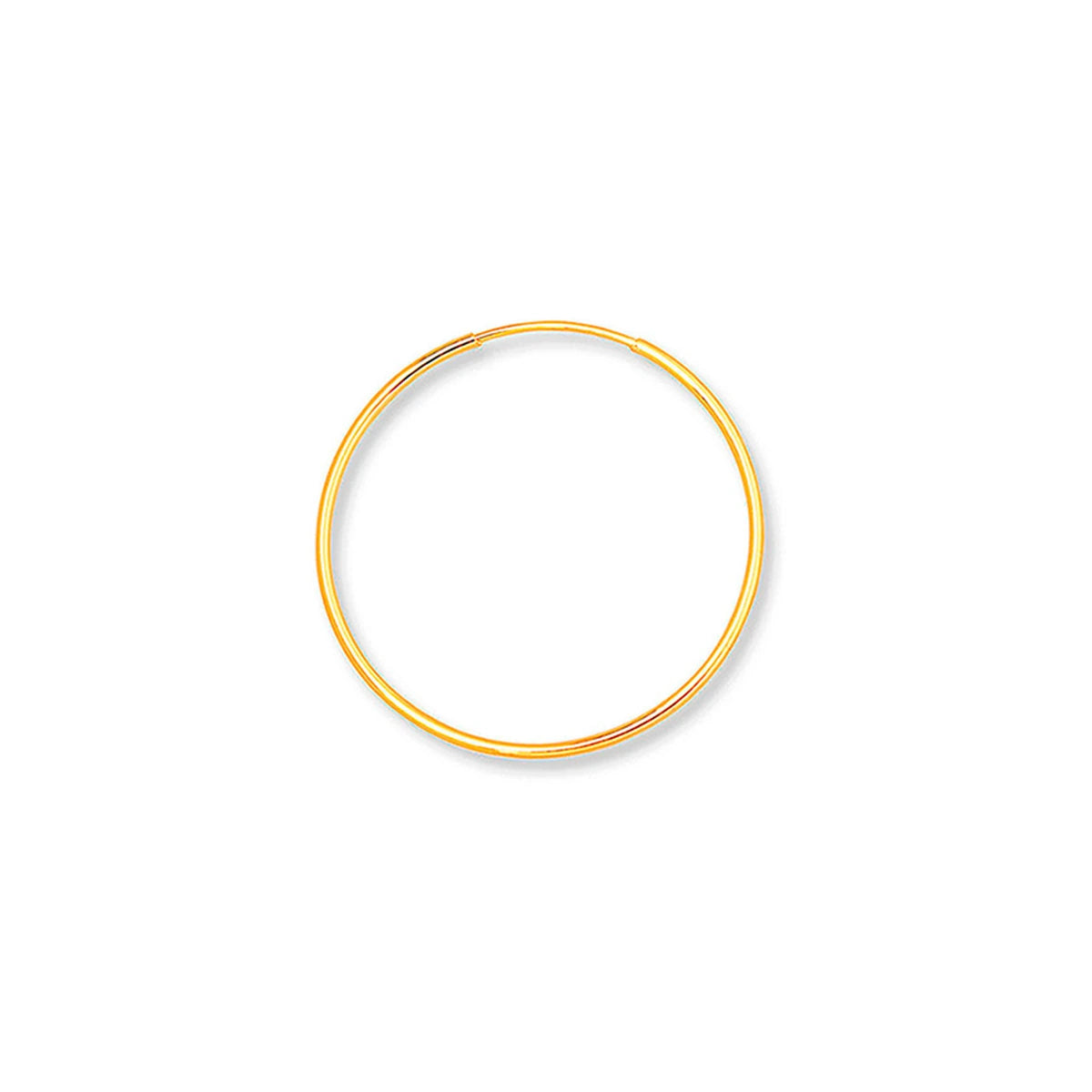 Aros de Plata Dorados 10mm, de frente con el aro completo
