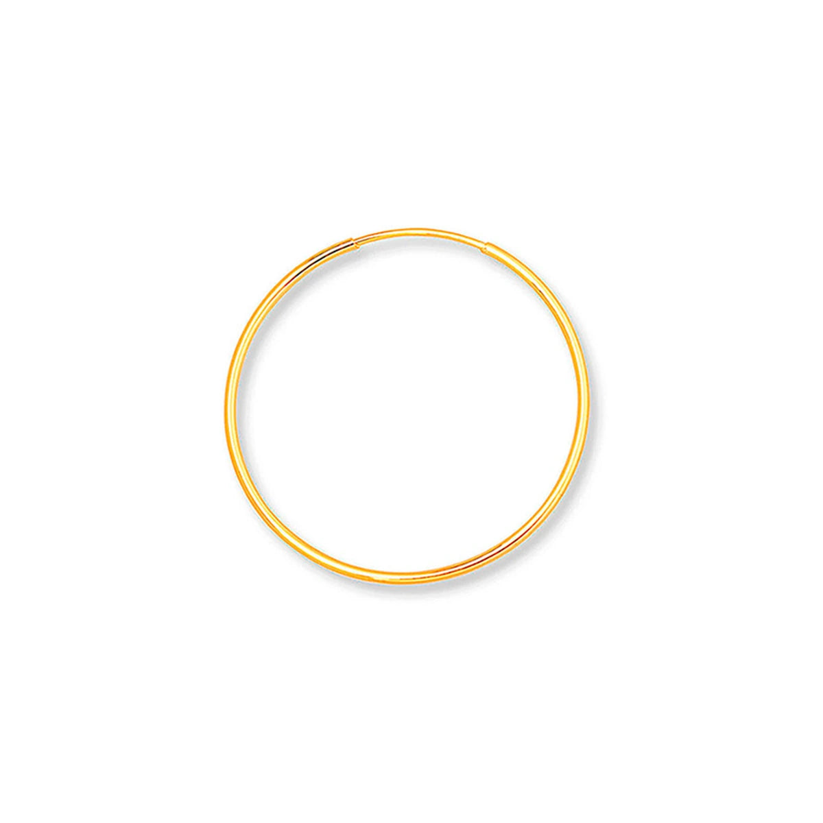 Aros de Plata Dorados 12mm, de frente con el aro completo