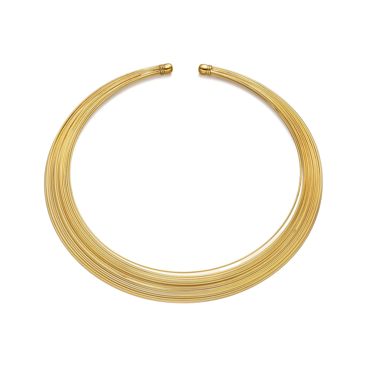 Choker Linea Dorado, gargantilla rígida abierta de líneas finas