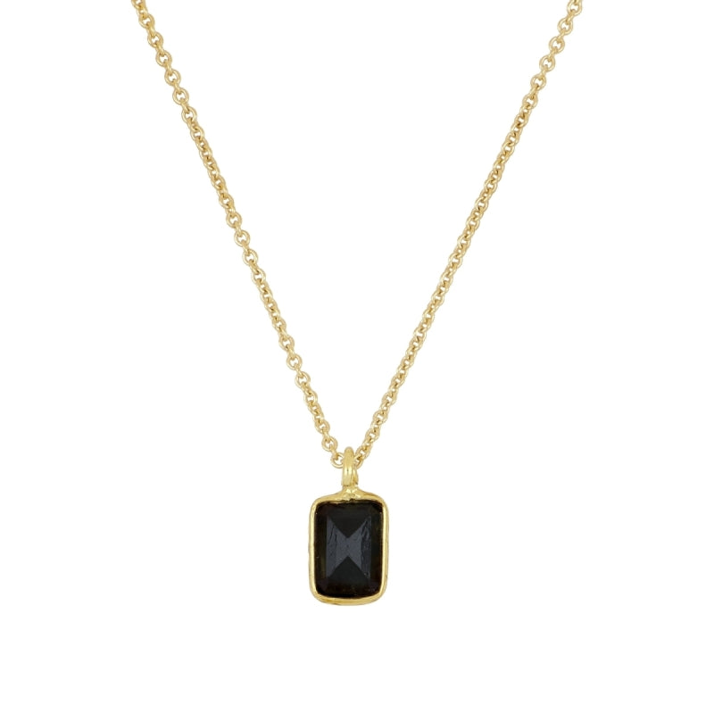 Collar Piedra Rectangular Mini de Plata 925 con espinela
