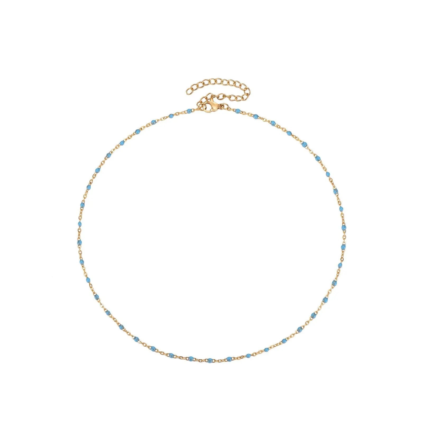 Collar con bolitas esmaltadas de varios colores, pieza fina para sumar color al conjunto