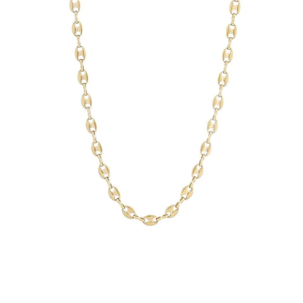Collar Calabrote ajustable en oro de 18K, diseño de eslabones con presencia