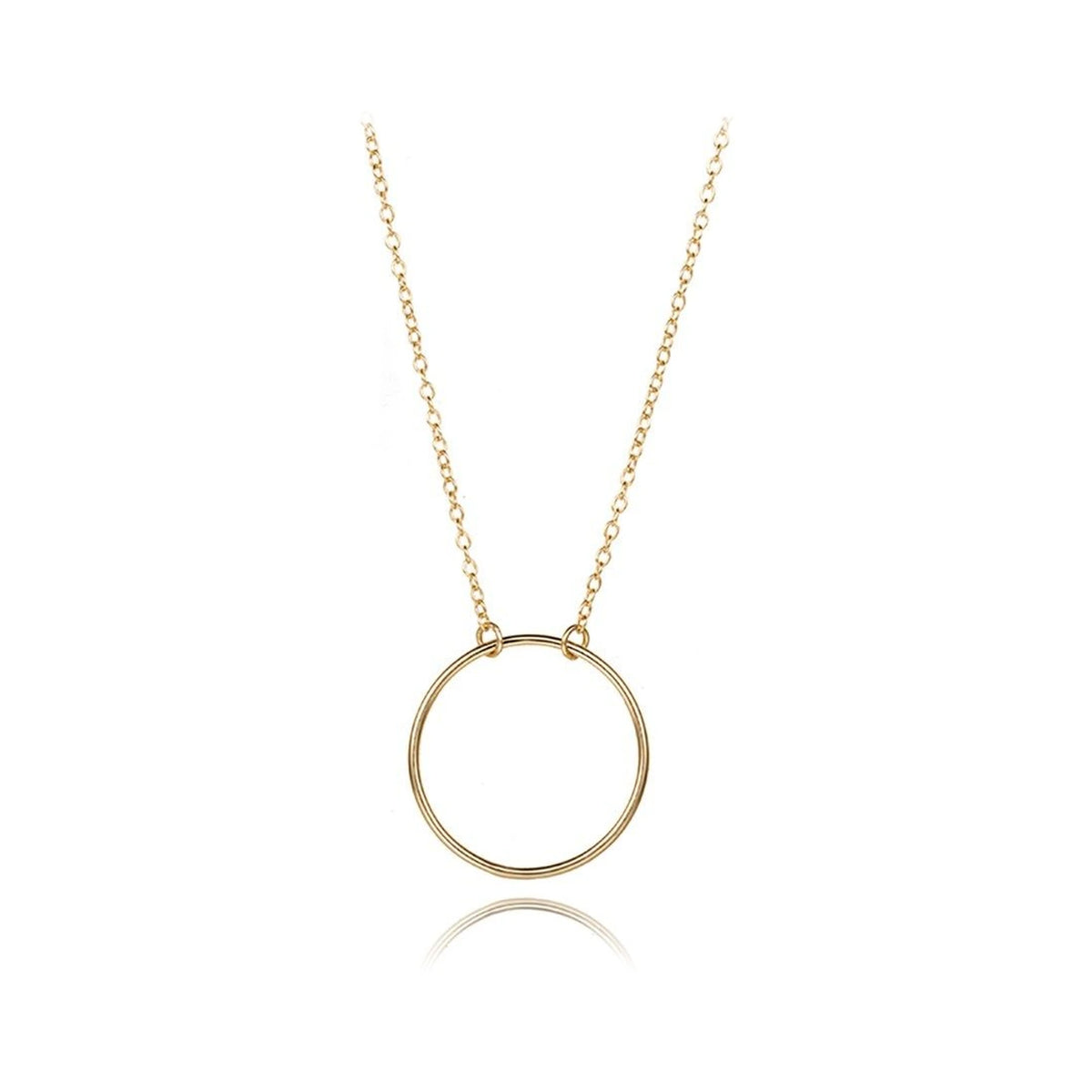 Collar Círculo en dorado, collar con círculo hueco