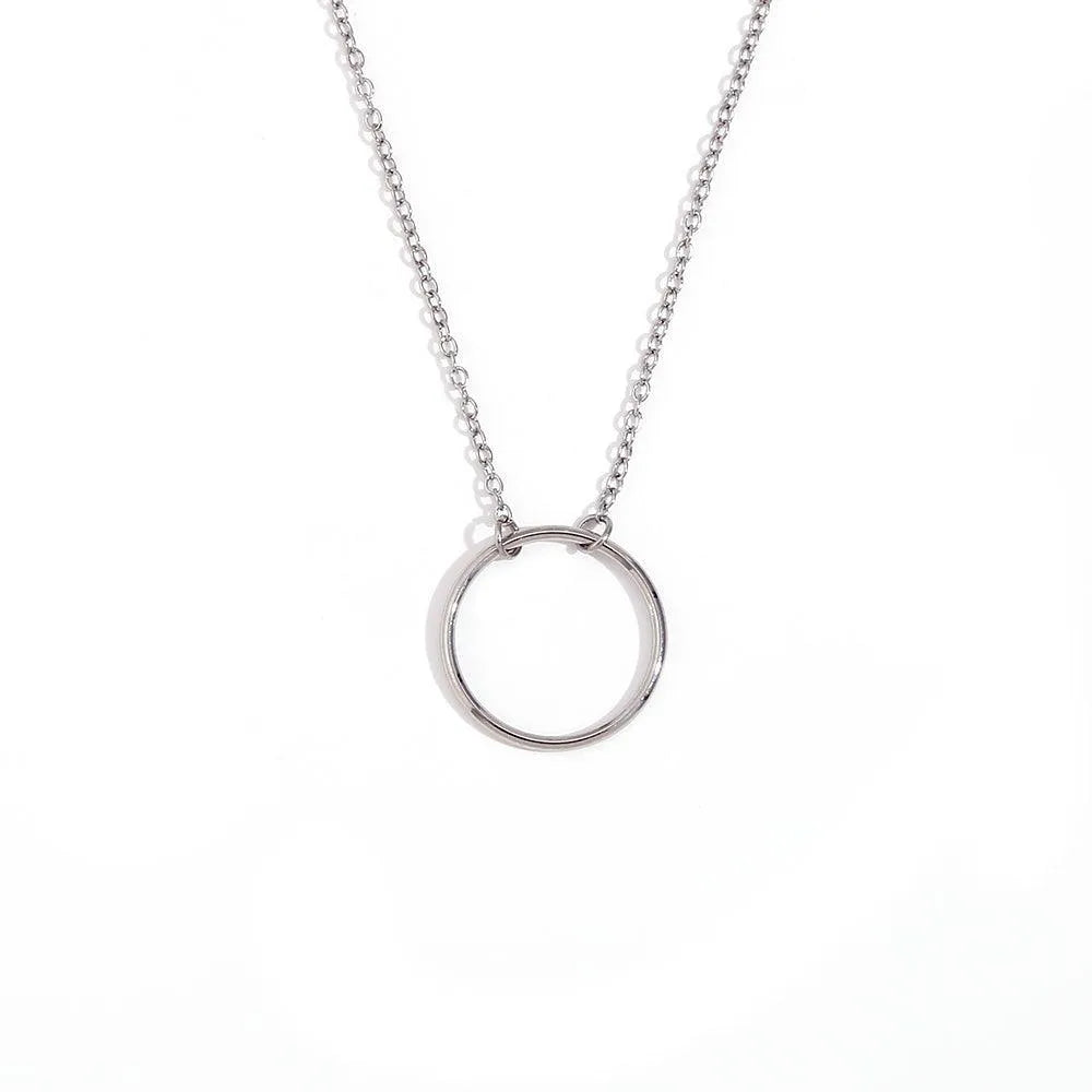 Collar Círculo en Acero Inoxidable - Color Oro y Acero - Cobalto Accesorios , Joyería Valencia