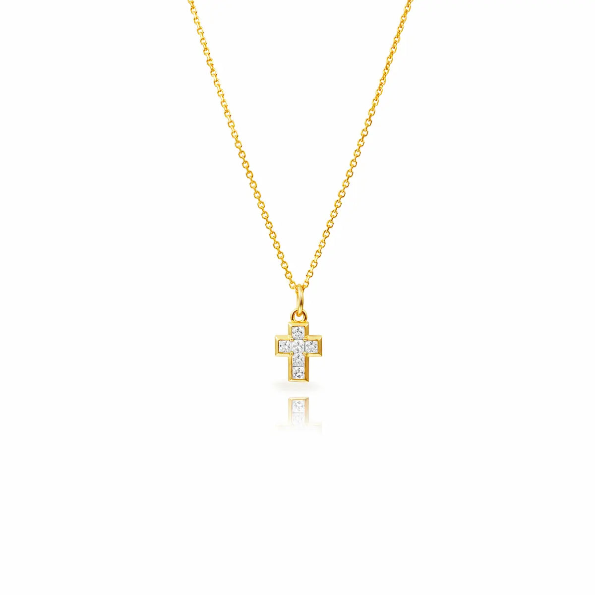 Collar Cruz con Circonitas dorado de Cobalto Accesorios