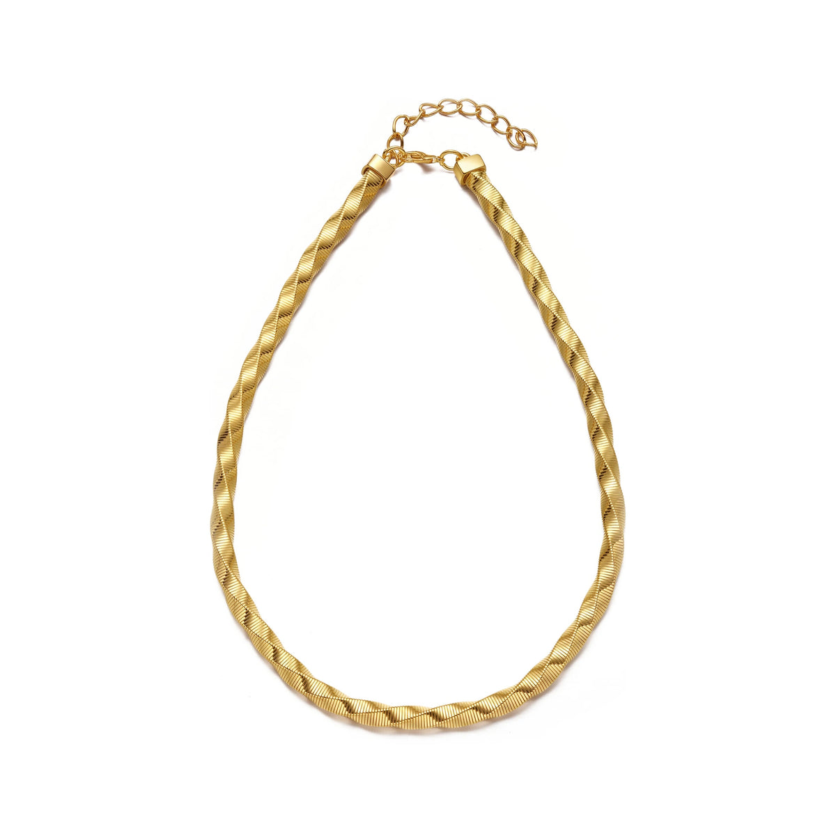 Collar Espiral Dorado, collar de cordón trenzado