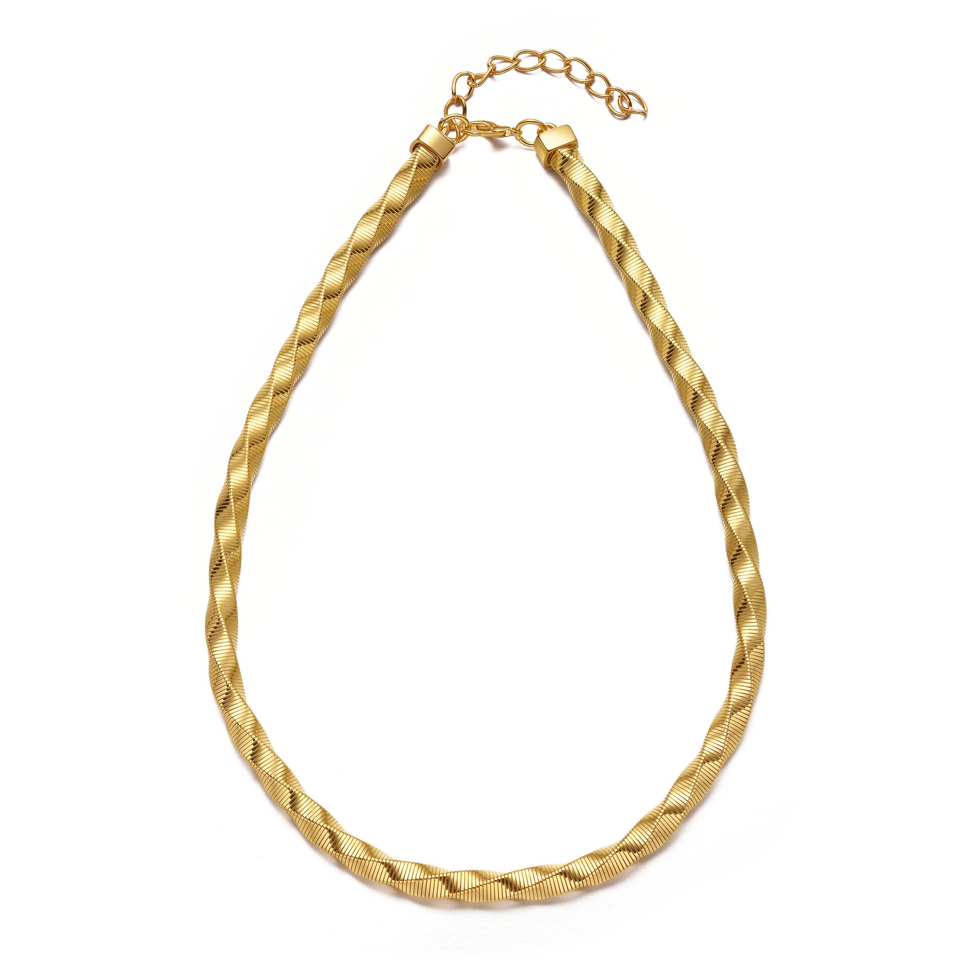 Collar Espiral Dorado con diseño flexible en líneas continuas y acabado elegante