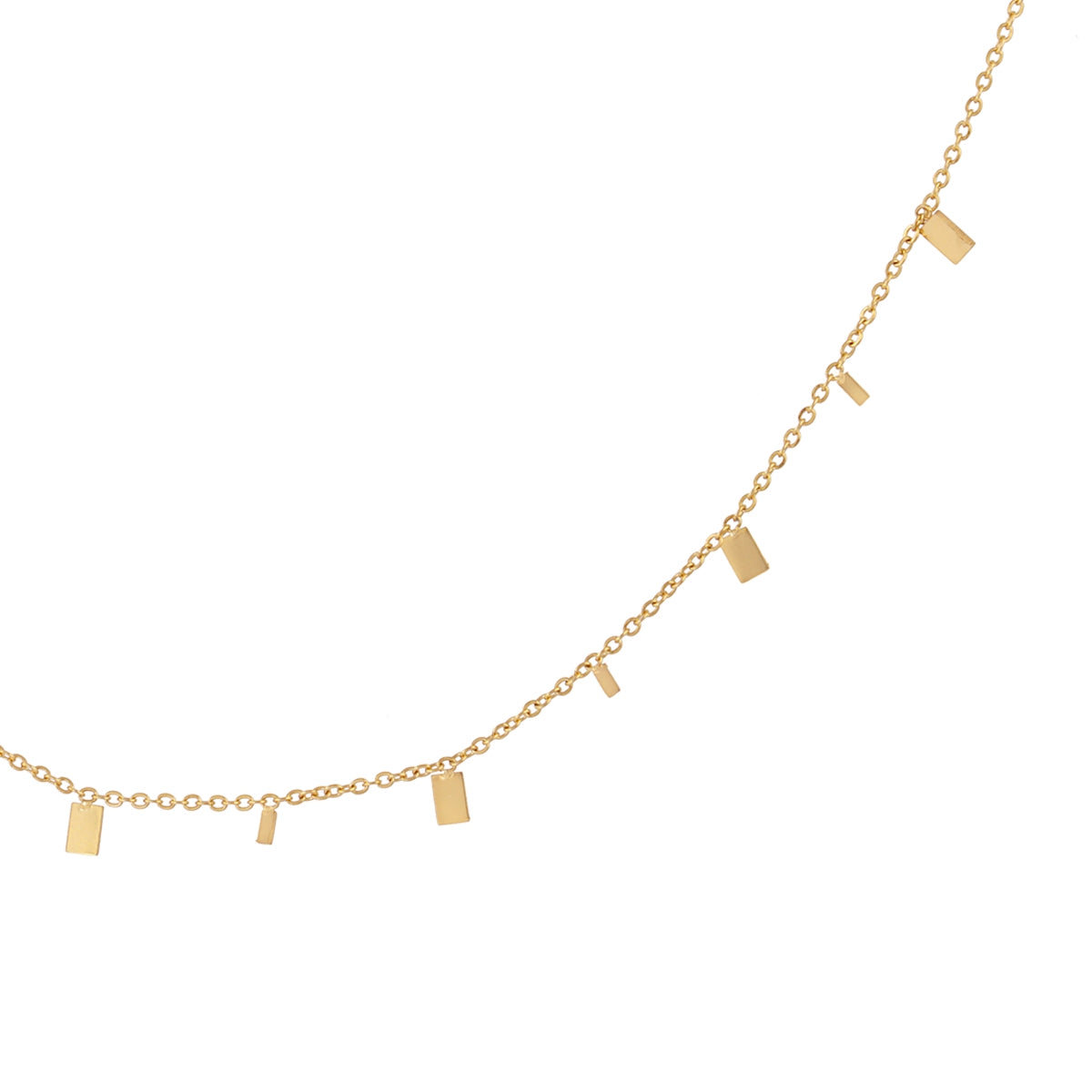 Detalle de los colgantes del Collar Essentials Crave dorado, pieza fina y actual