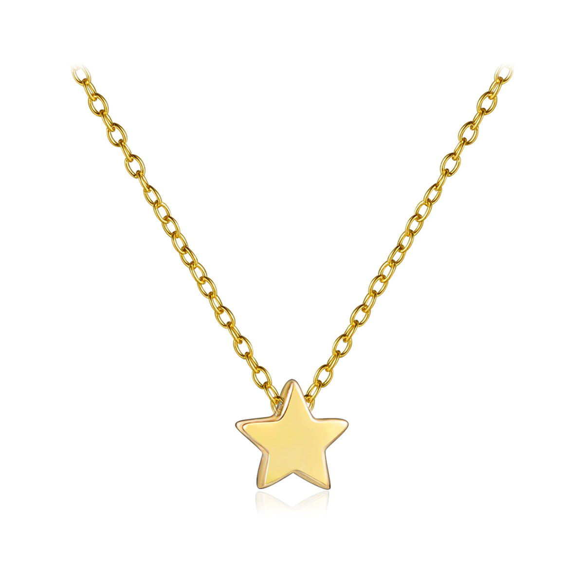 Collar Estrella Pequeña en dorado, collar con estrella lisa