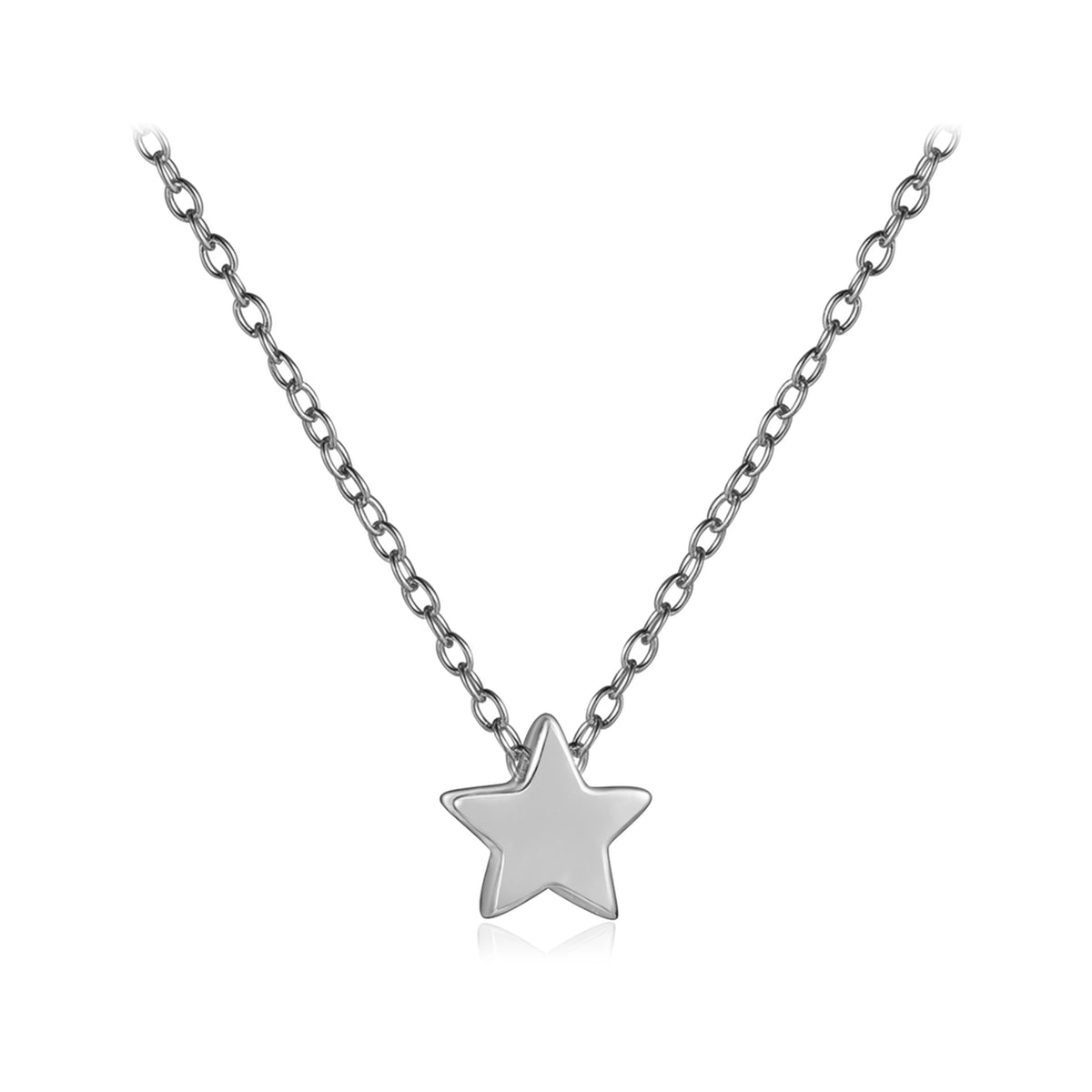 Collar Estrella Pequeña en plata, collar con estrella lisa