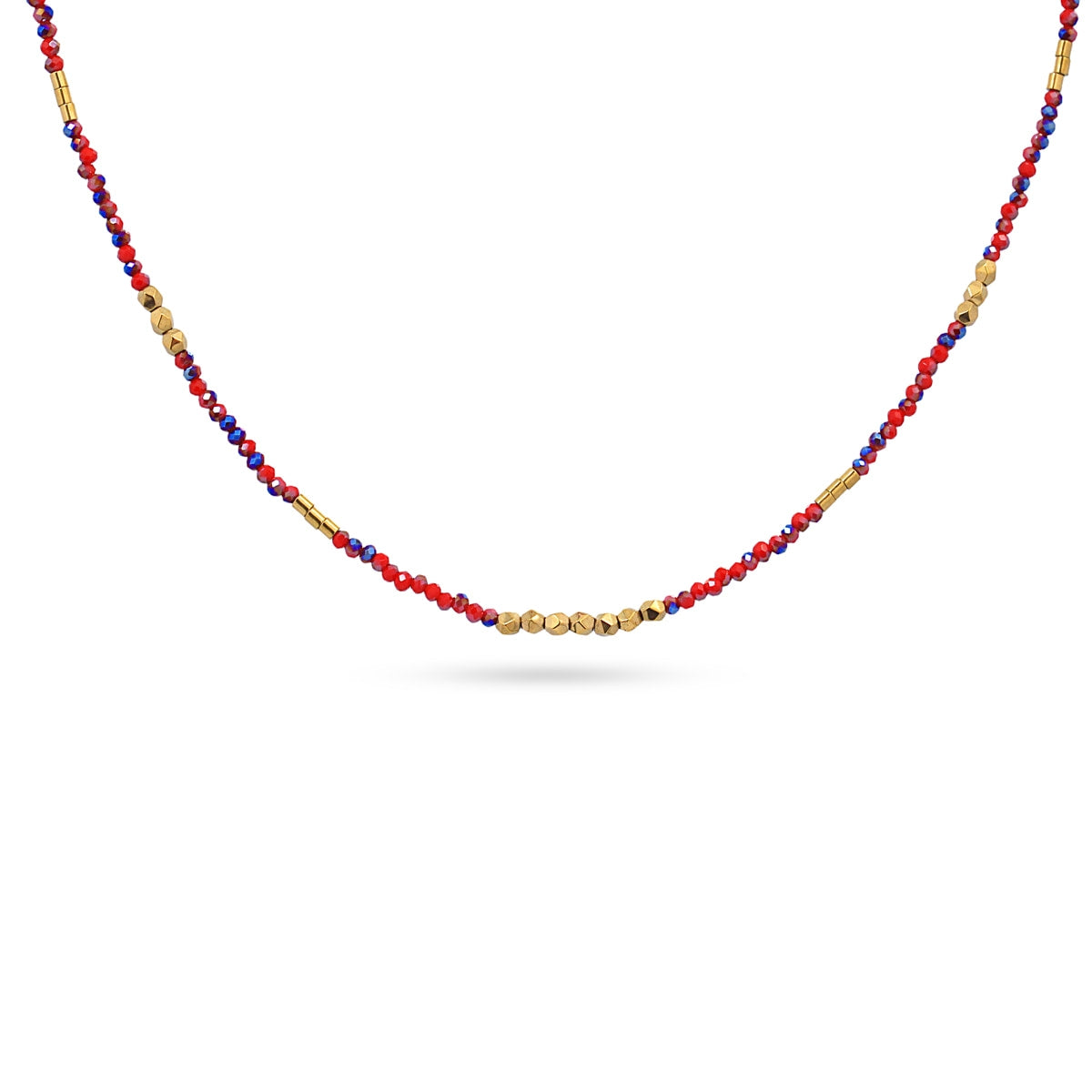 Collar Spark - Cristales Facetados & Acero