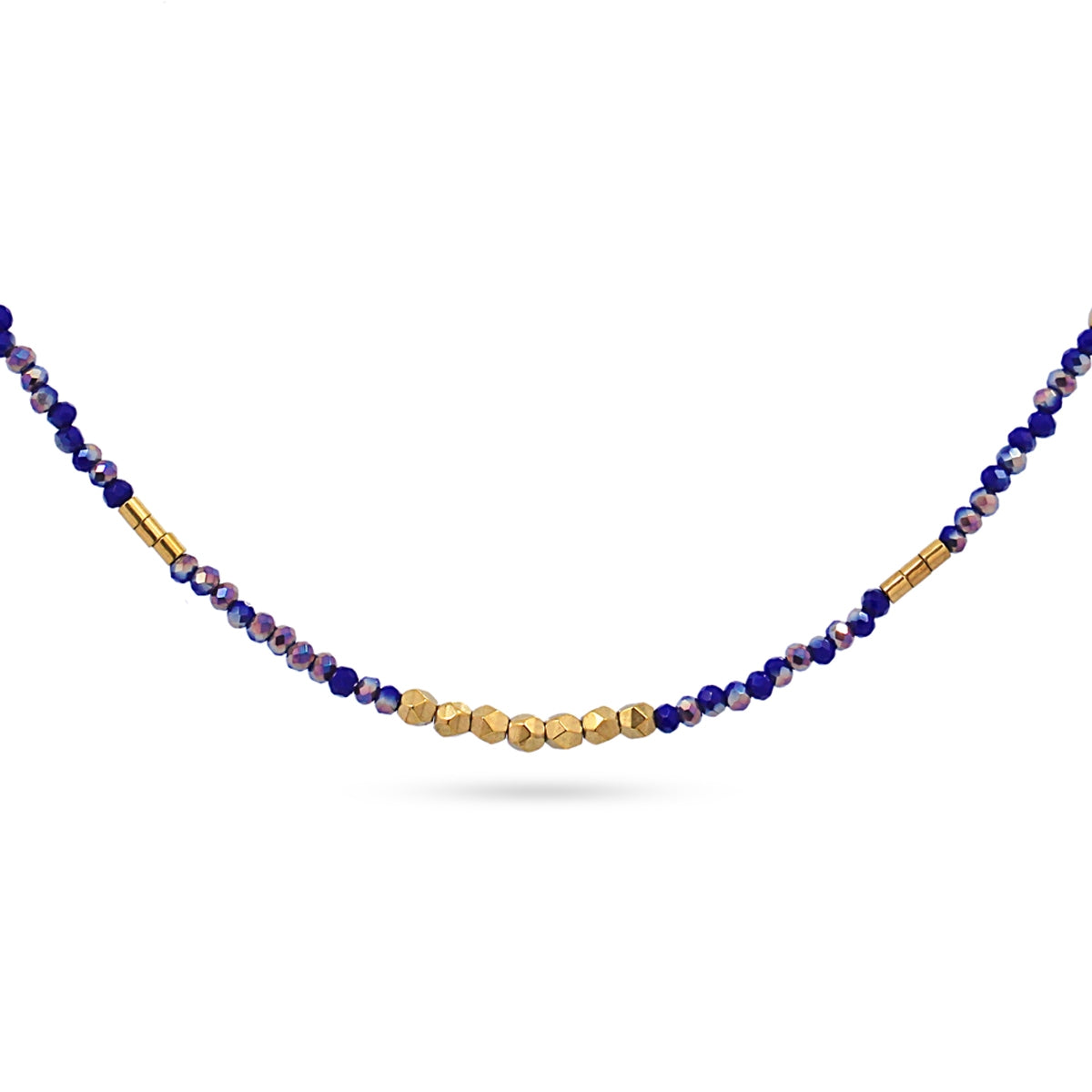 Collar Spark - Cristales Facetados & Acero