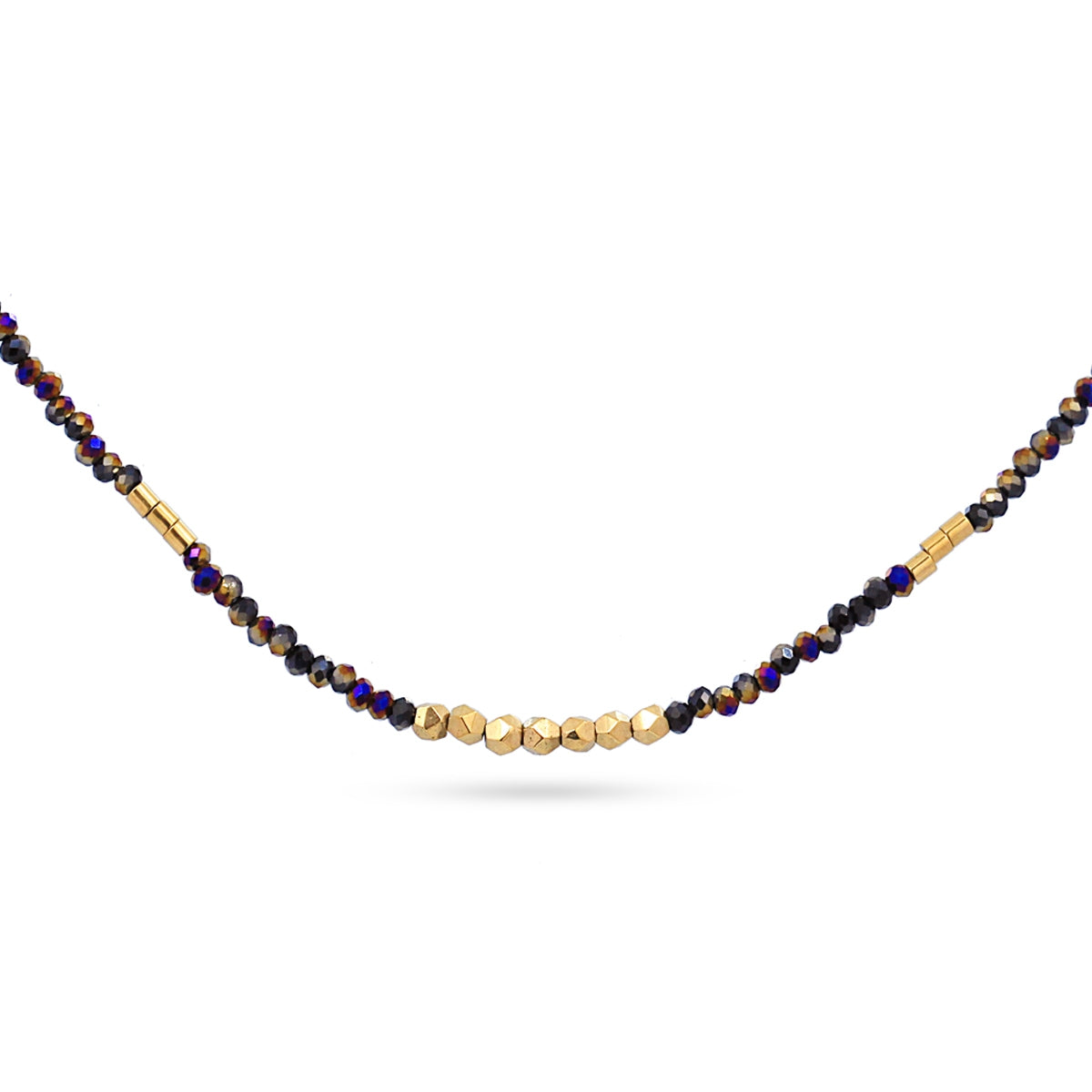 Collar Spark - Cristales Facetados & Acero