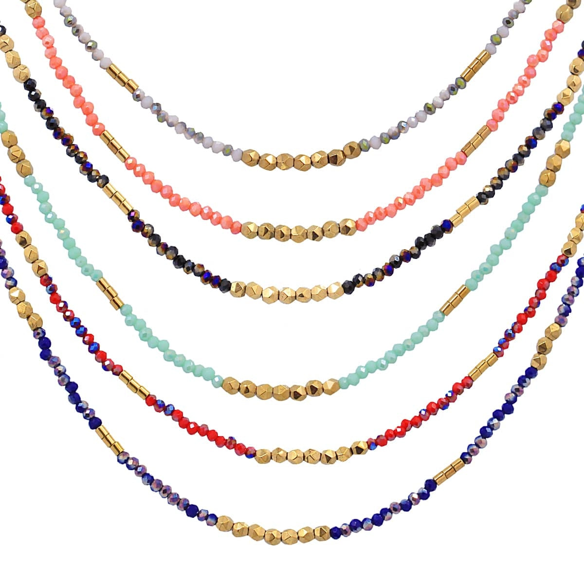 Collar Spark - Cristales Facetados & Acero