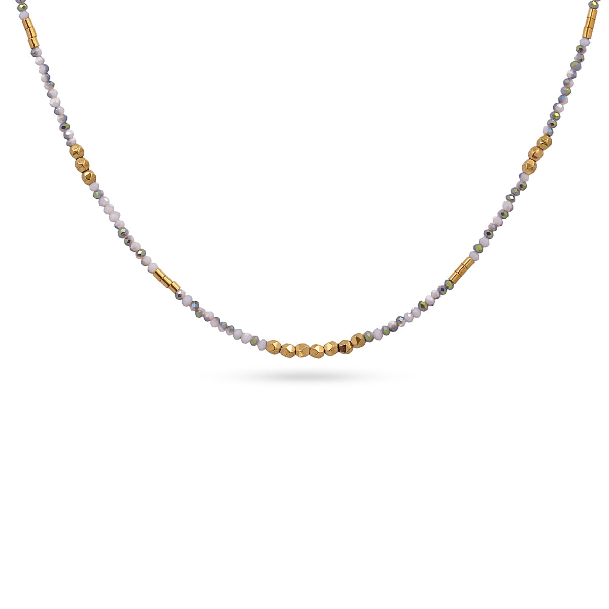 Collar Spark - Cristales Facetados & Acero