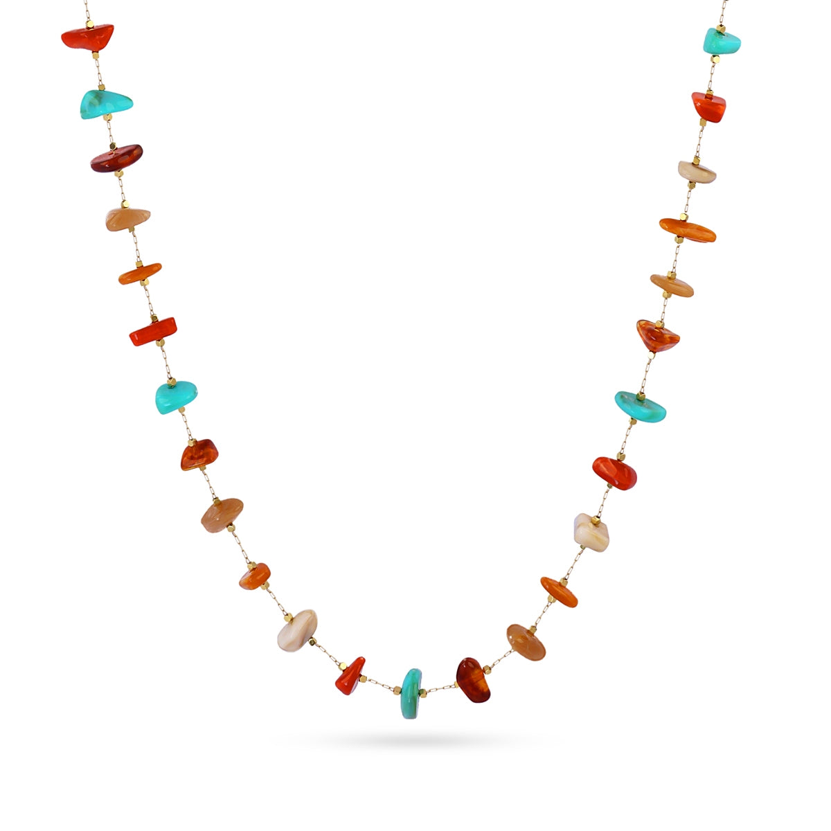 Collar con piedras naturales irregulares – detalle de color
