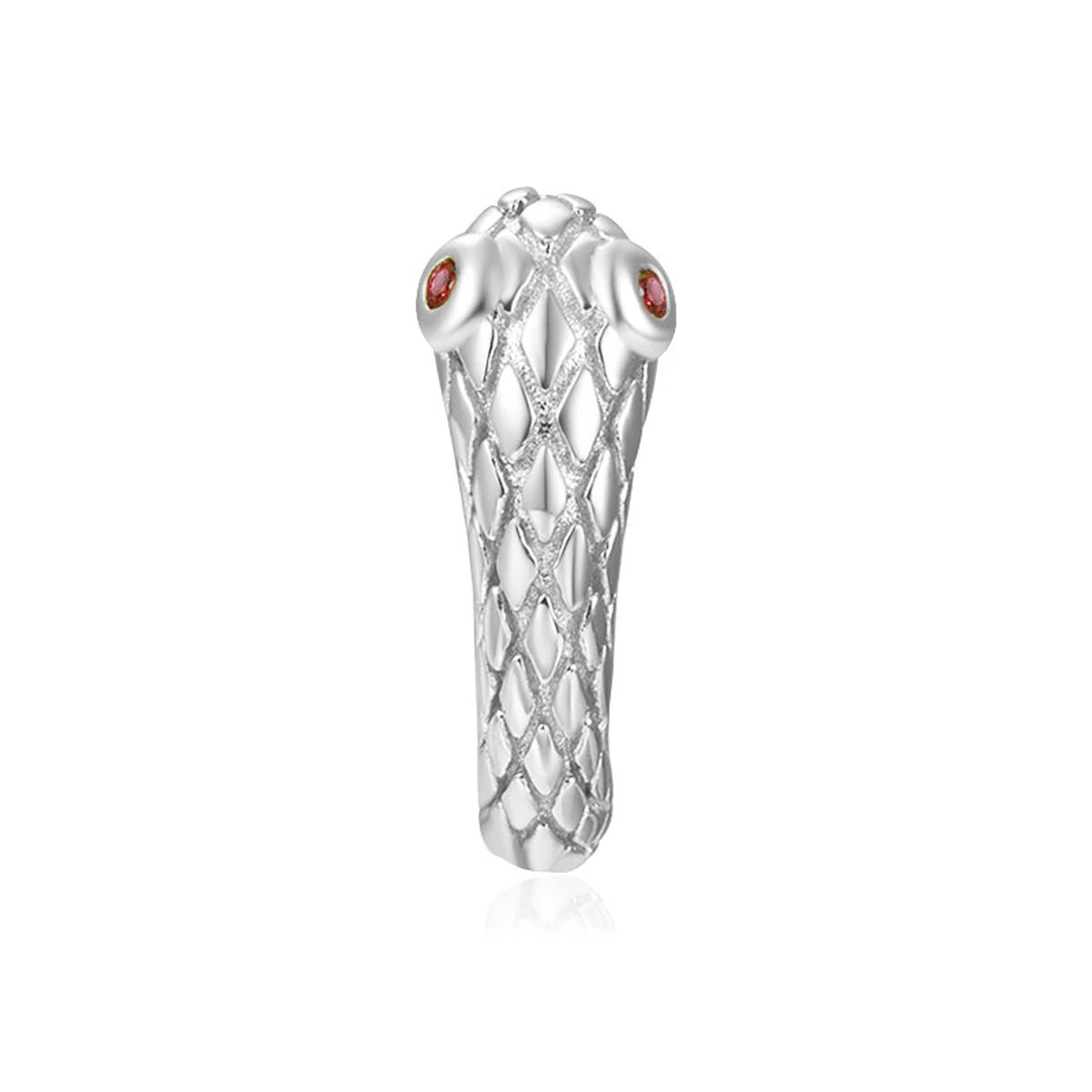 Ear Cuff Serpiente | Plata de Ley 925 en plata, de frente con cabeza de serpiente