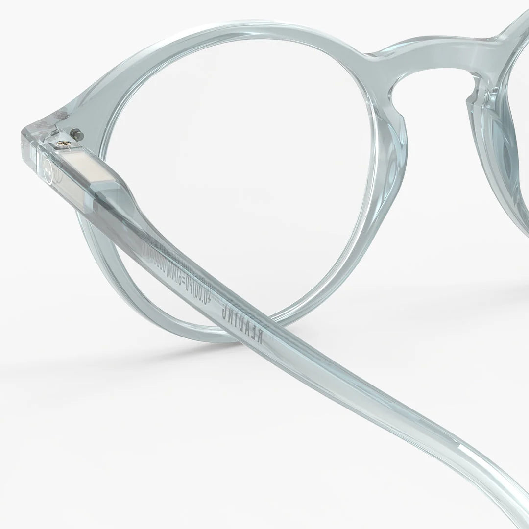 Gafas de Lectura IZIPIZI #D Frozen Blue detalle de la bisagra y la patilla