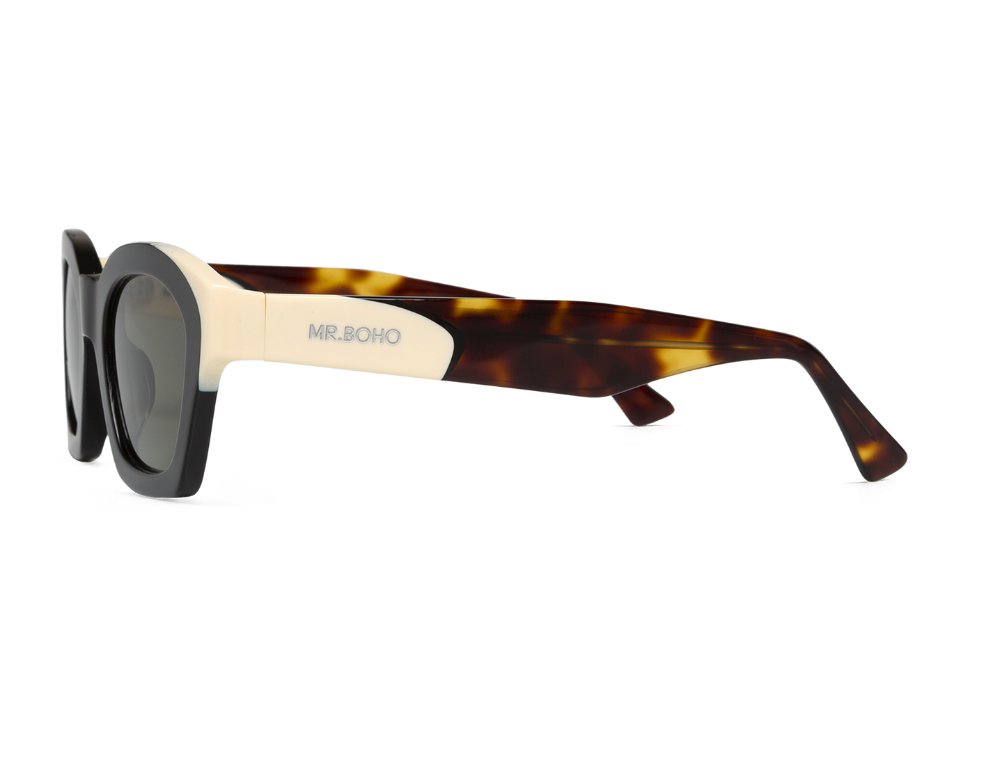 Gafas de sol Mr. Boho BARROSA Society en vista lateral, detalle de la patilla